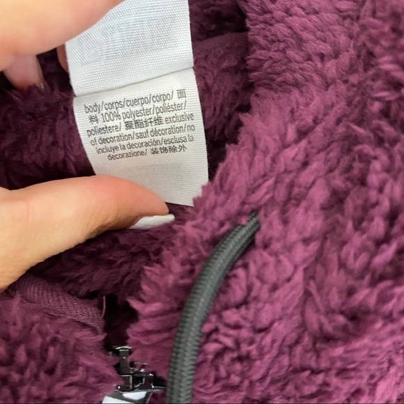 VS Pink Maroon Half Zip Teddy Pullover Cozy Hoodie - Picture 8 of 10